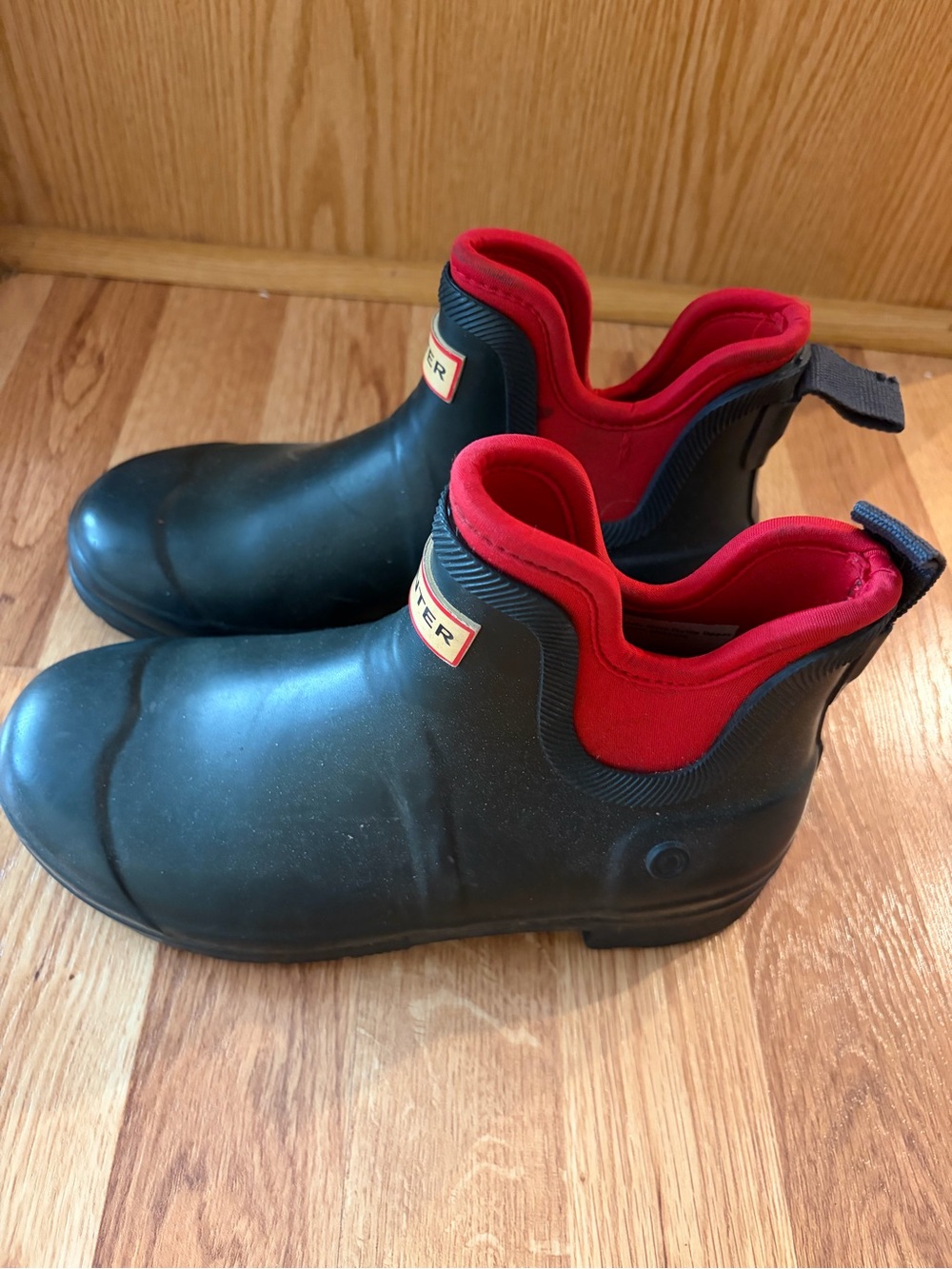 Hunter Play Navy Red Waterproof Chelsea Rain Wellies Boots 7 - Picture 5 of 7